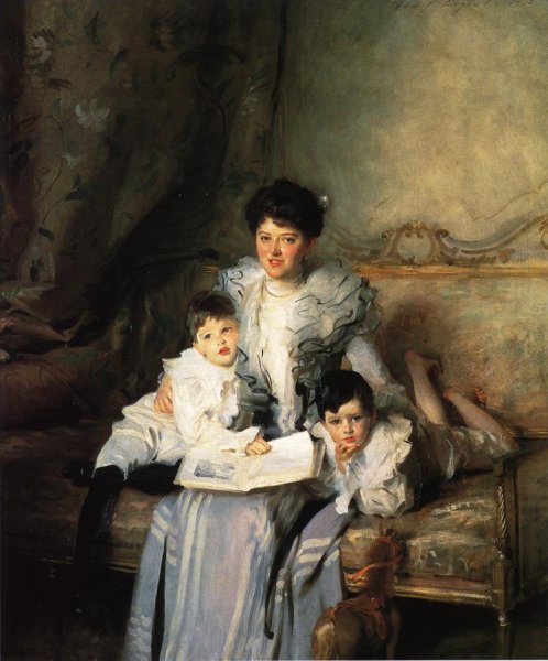 Mrs. Arthur Knowles and Her Two Sons by John Singer Sargent - Hand-Painted Oil Painting Reproduction
