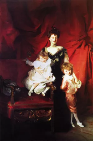 Mrs. Cazalet and Children, Edward and Victor by John Singer Sargent Oil Painting