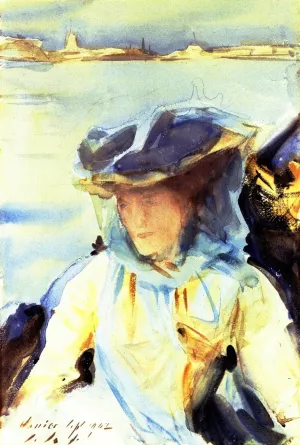 Mrs. Charles Hunter in a Gondola by John Singer Sargent Oil Painting