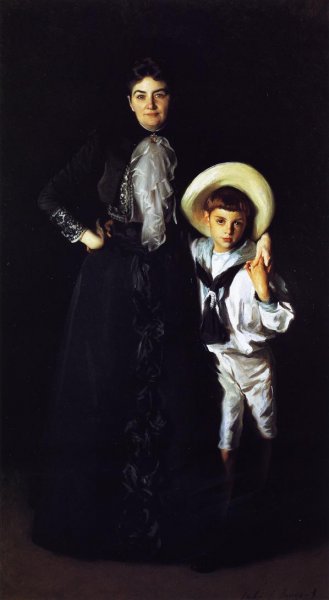 Mrs. Edward Davis and Her Son, Livingston by John Singer Sargent - Hand-Painted Oil Painting Reproduction