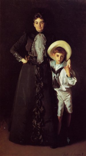 Mrs. Edward L Davis and Her Son Livingston Davis