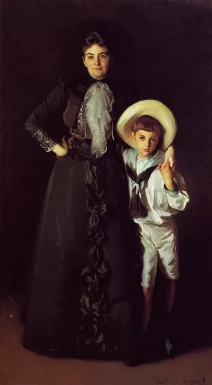 Mrs. Edward L Davis and Her Son Livingston Davis by John Singer Sargent Oil Painting