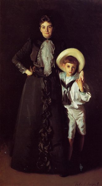 Main Product Photo of Mrs. Edward L Davis and Her Son Livingston Davis Painting by John Singer Sargent