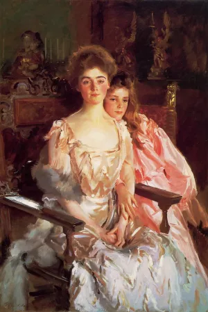 Mrs. Fiske Warren and Her Daughter Rachel by John Singer Sargent Oil Painting