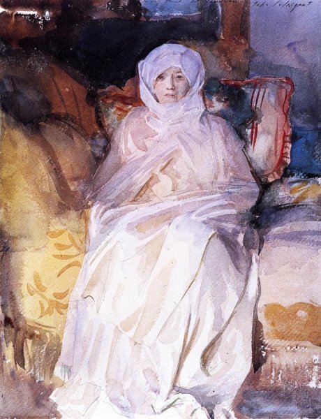Mrs. Gardner in White by John Singer Sargent - Hand-Painted Oil Painting Reproduction