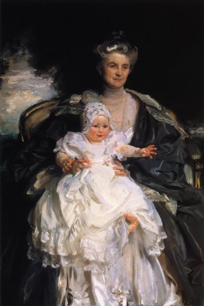 Mrs. Henry Phipps and Her Granson Winston by John Singer Sargent - Hand-Painted Oil Painting Reproduction