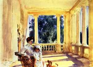 Mrs. Ralph Curtis with Her Daughter, Sylvia by John Singer Sargent Oil Painting