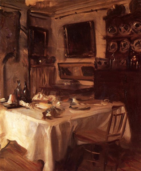 My Dining Room by John Singer Sargent - Hand-Painted Oil Painting Reproduction