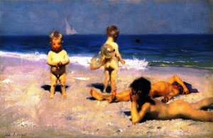 Neopolitan Children Bathing by John Singer Sargent Oil Painting