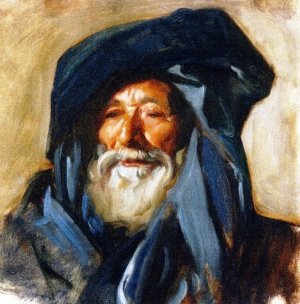 Old Man with a Dark Mantle Oil painting by John Singer Sargent