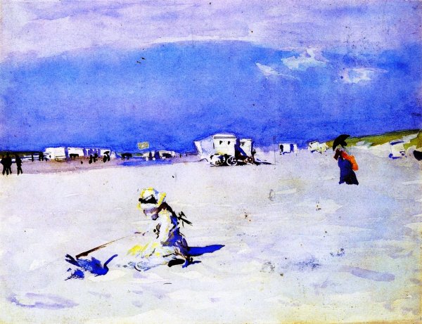 On the Sands by John Singer Sargent - Hand-Painted Oil Painting Reproduction