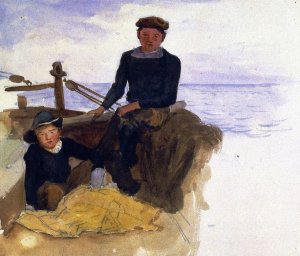 Oscar and Bobino on the Fishing Smack by John Singer Sargent Oil Painting