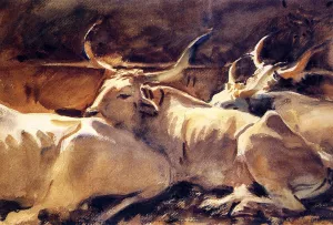 Oxen in Repose by John Singer Sargent - Oil Painting Reproduction