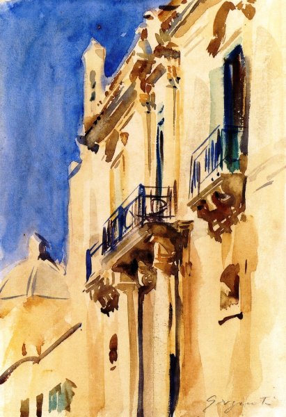 Main Product Photo of Palace Facade, Girgenti Painting by John Singer Sargent