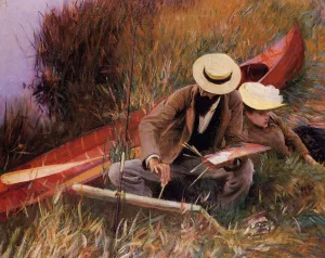 Paul Helleu Sketching with His Wife by John Singer Sargent Oil Painting