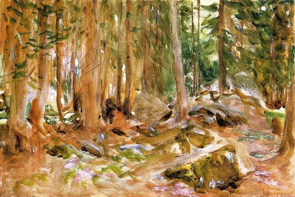 Pine Forest by John Singer Sargent - Hand-Painted Oil Painting Reproduction
