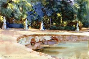 Pool in the Garden of La Granja also known as La Granja, Madrid by John Singer Sargent - Oil Painting Reproduction