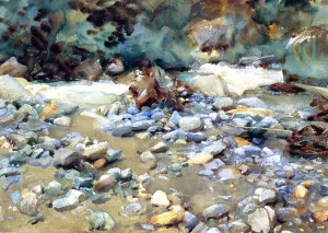 Purtud, Bed of a Glacier Torrent by John Singer Sargent - Oil Painting Reproduction