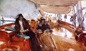 Rainy Day on the Deck of the Yacht Constellation by John Singer Sargent - Oil Painting Reproduction