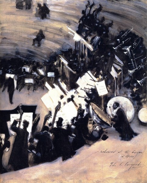 Main Product Photo of Rehearsal of the Pasdeloup Orchestra at the Cirque d'Hiver Painting by John Singer Sargent
