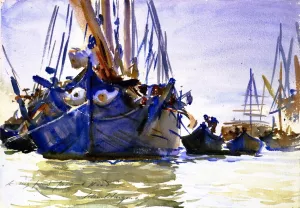 Sailing Vessels at Anchor painting by John Singer Sargent