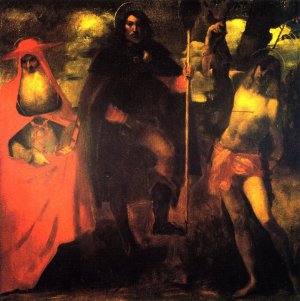 Saint Roch with Saint Jerome and Saint Sebastian after a Picture Attributed to Alessandro Oliverio