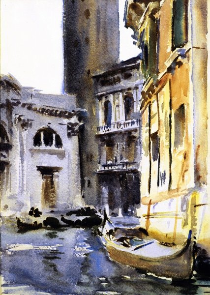 San Geremia and Palazzo Labia by John Singer Sargent - Hand-Painted Oil Painting Reproduction