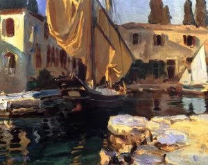 San Vigilio, A Boat with Golden Sail painting by John Singer Sargent