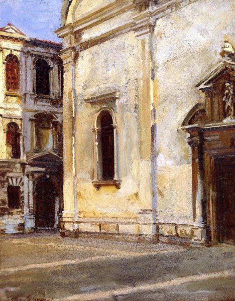 Santa Maria del Carmelo and Scuola Grande dei Carmini by John Singer Sargent - Hand-Painted Oil Painting Reproduction