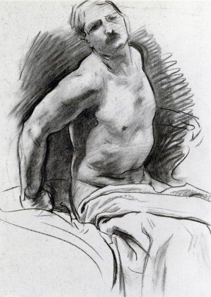 Seated Model with Drapery by John Singer Sargent - Hand-Painted Oil Painting Reproduction