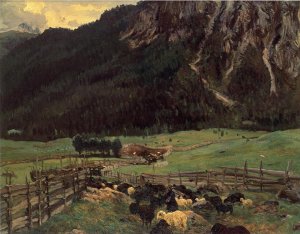 Sheepfold in the Tirol by John Singer Sargent Oil Painting