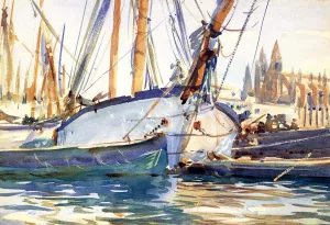 Shipping, Majorca by John Singer Sargent - Oil Painting Reproduction