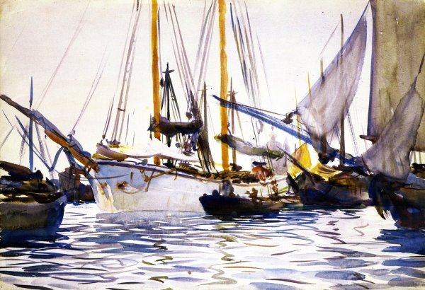 Shipping Off Venice  by John Singer Sargent - Hand-Painted Oil Painting Reproduction