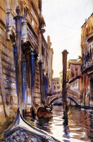 Side Canal in Venice by John Singer Sargent Oil Painting