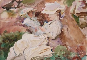 Simplon - Mrs Barnard and her Daughter Dorothy by John Singer Sargent Oil Painting