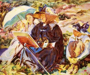 Simplon Pass: The Lesson by John Singer Sargent - Oil Painting Reproduction