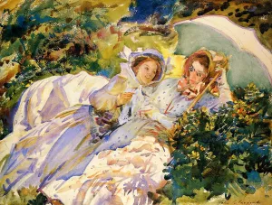 Simplon Pass: The Tease by John Singer Sargent - Oil Painting Reproduction