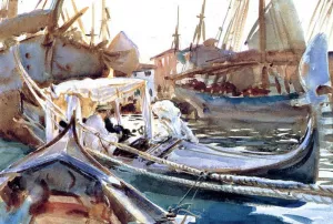 Sketching on the Giudecca by John Singer Sargent - Oil Painting Reproduction