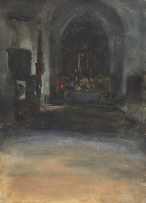 Spanish Church Interior by John Singer Sargent Oil Painting