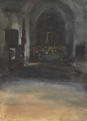 Spanish Church Interior by John Singer Sargent Oil Painting