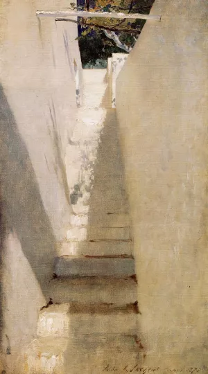 Staircase in Capri by John Singer Sargent - Oil Painting Reproduction