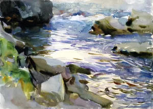 Stream over Rocks by John Singer Sargent Oil Painting
