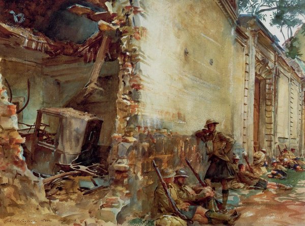 Street in Arras by John Singer Sargent - Hand-Painted Oil Painting Reproduction