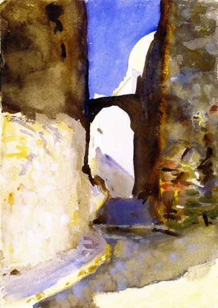 Street, Tangier by John Singer Sargent - Hand-Painted Oil Painting Reproduction
