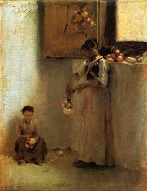 Stringing Onions by John Singer Sargent Oil Painting