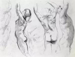 Studies of a Nude Youth by John Singer Sargent - Oil Painting Reproduction