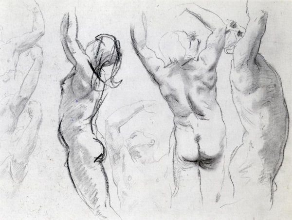 Main Product Photo of Studies of a Nude Youth Painting by John Singer Sargent