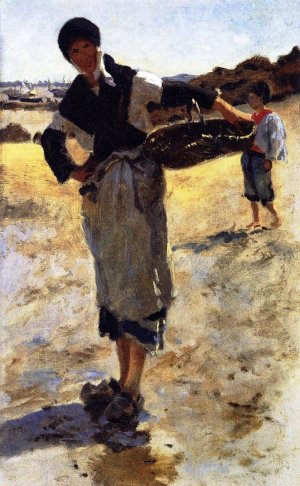 Study for 'Oyster Gatherers at Cancale' by John Singer Sargent Oil Painting