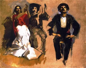 Study for Seated Figures 'El Jaleo' by John Singer Sargent - Oil Painting Reproduction