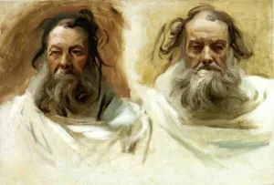 Study for Two Heads for Boston Mural the Prophets by John Singer Sargent - Oil Painting Reproduction